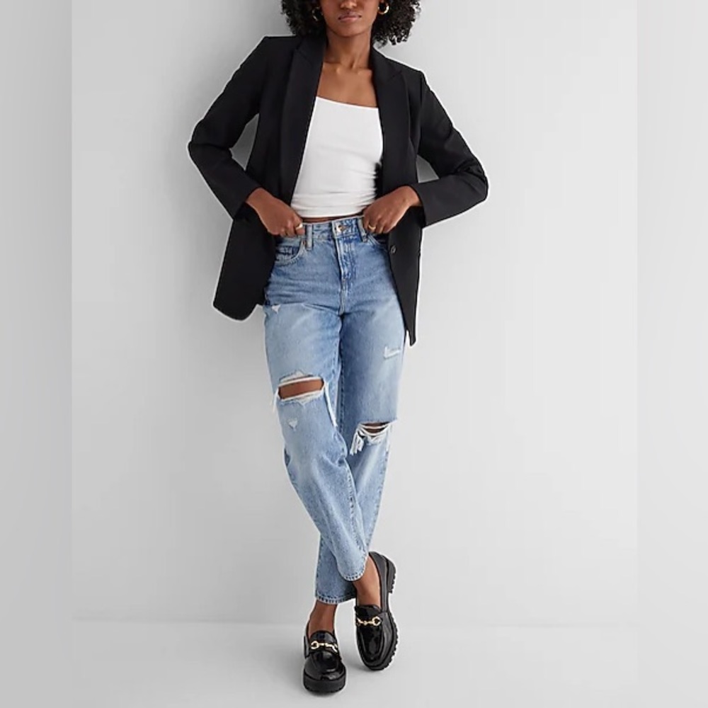 Express Stretch One Button Blazer - image 4